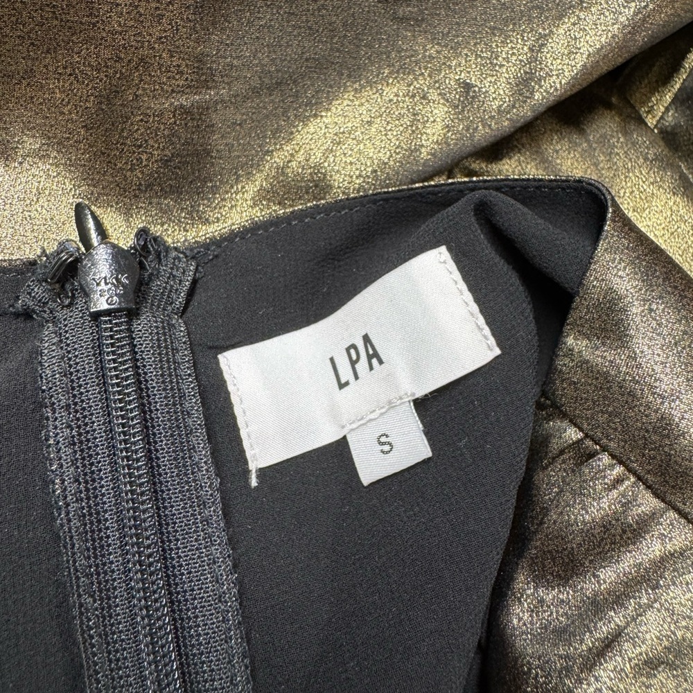 LPA Metallic Gold Puff-Sleeve Jumpsuit - Picture 7 of 7